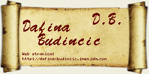Dafina Budinčić vizit kartica